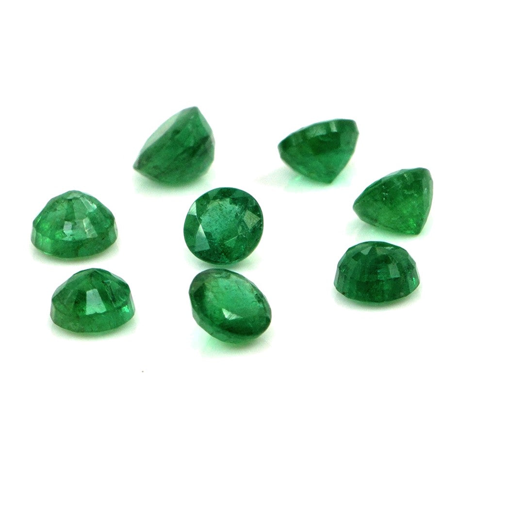 Natural Zambian Emerald Calibrated Rounds | 3mm & 3.5mm