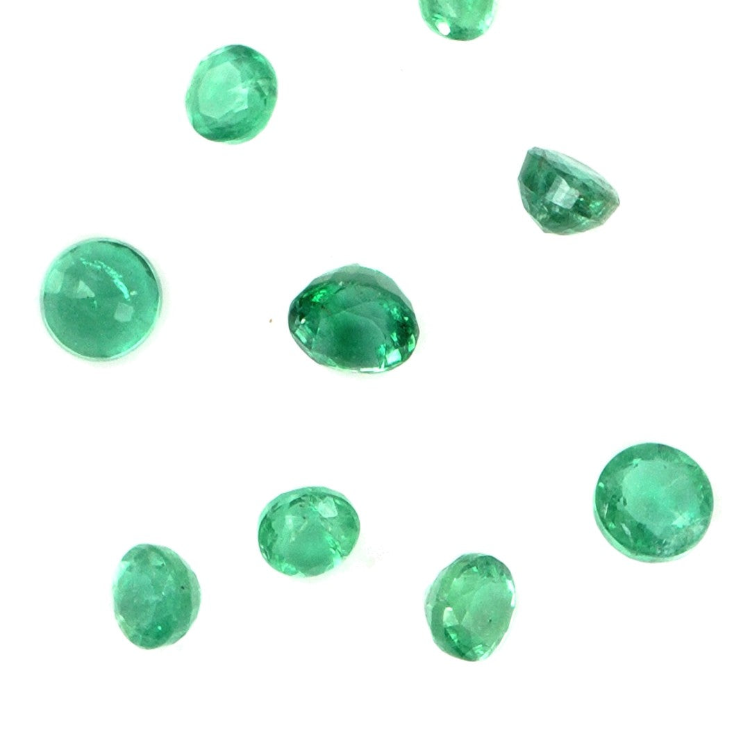 Natural Zambian Emerald Calibrated Rounds | 4mm & 4.5mm