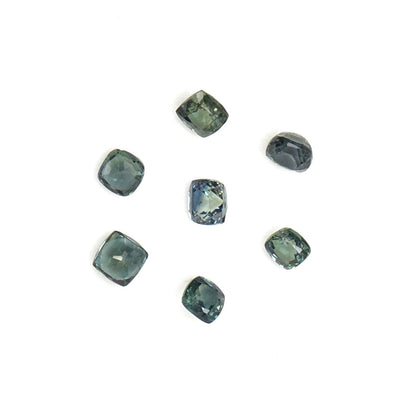 Natural Untreated Australian Teal Sapphire Calibrated Cushions | 3mm & 3.5mm