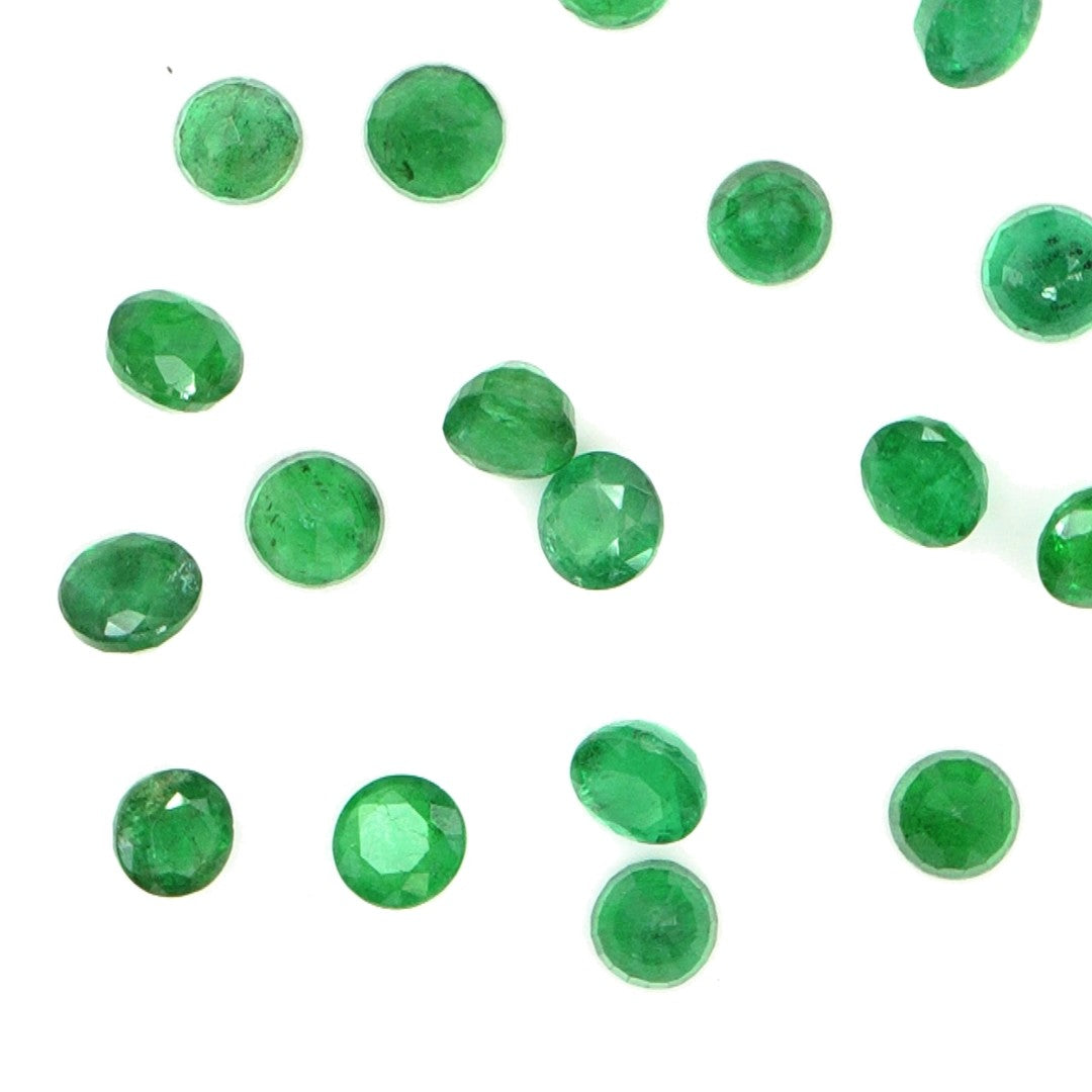 Natural Zambian Emerald Calibrated Rounds | 4mm & 4.5mm