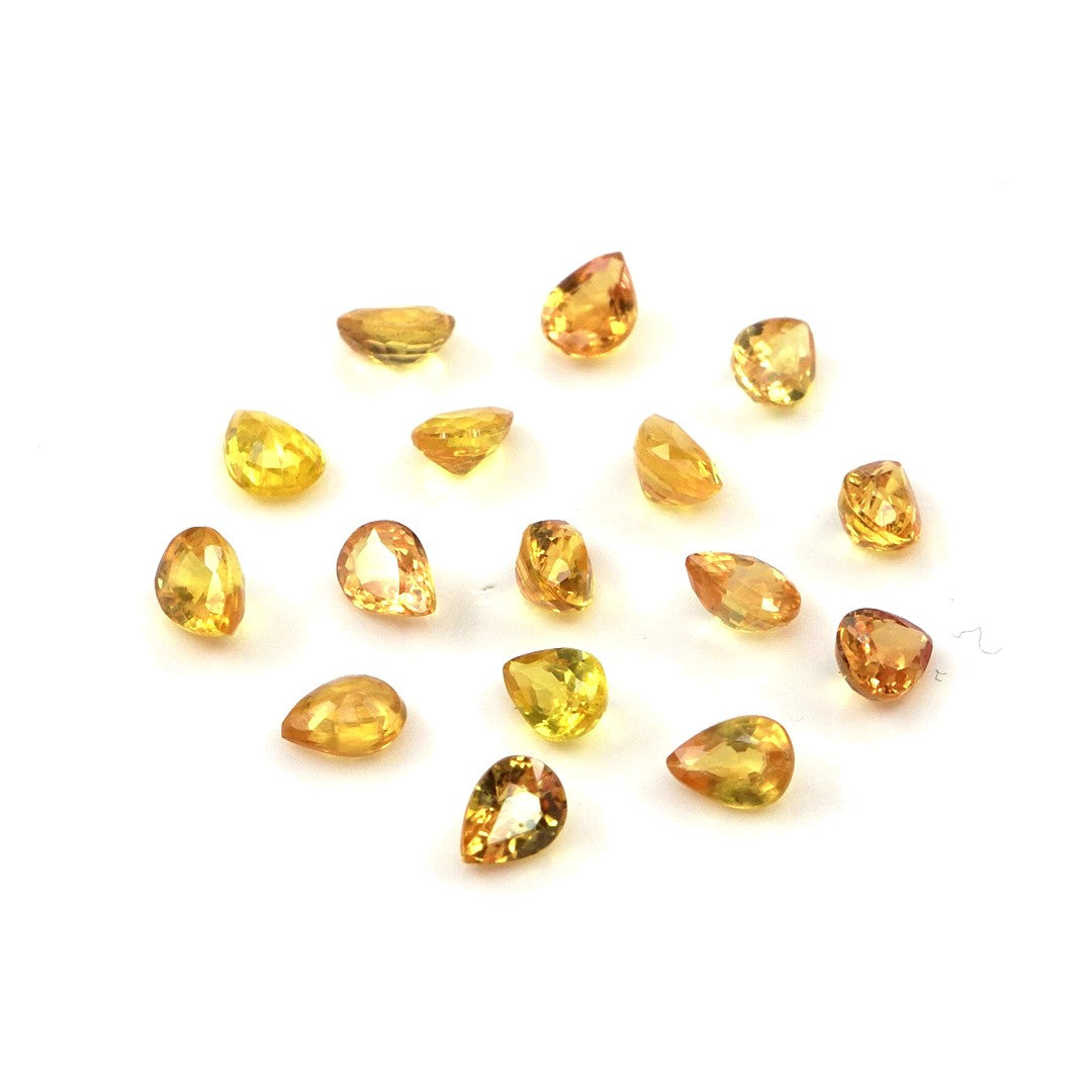 Natural Untreated Yellow Sapphire Calibrated Pears | 3x4mm & 4x5mm