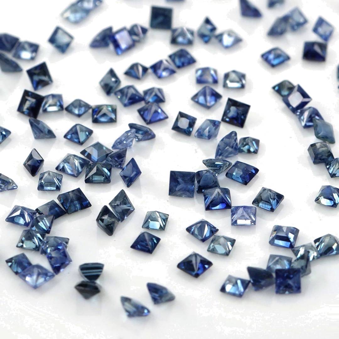 Natural Untreated Blue Sapphire Calibrated Squares | 2mm & 2.5mm