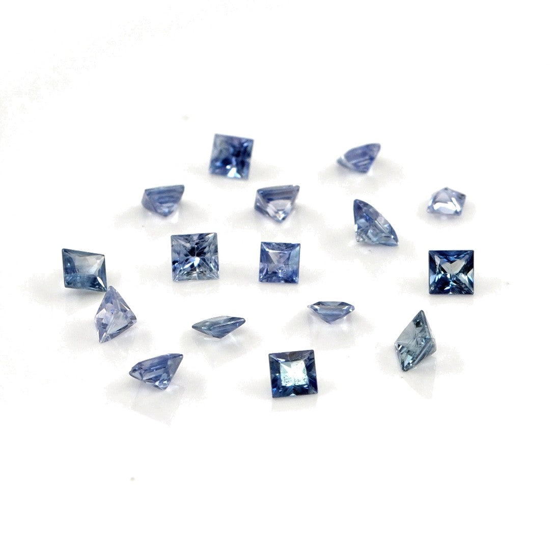 Natural Untreated Blue Sapphire Calibrated Squares | 2mm & 2.5mm