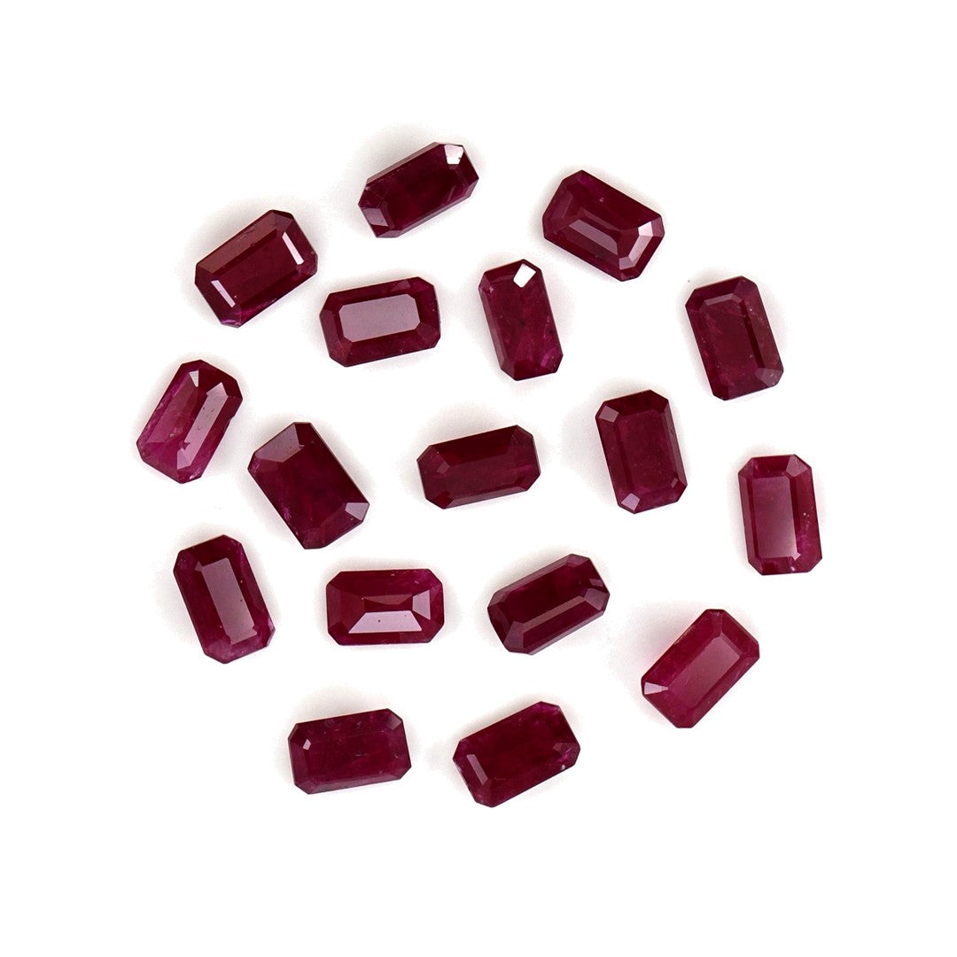Natural Untreated Mozambique Ruby Calibrated Octagons | 3x5mm & 4x6mm