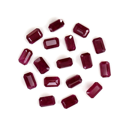 Natural Untreated Mozambique Ruby Calibrated Octagons | 3x5mm & 4x6mm