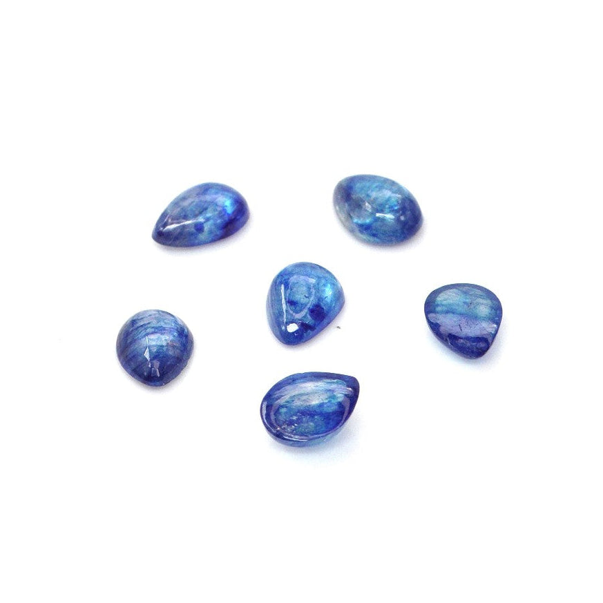 Natural Bangkok Blue Sapphire Calibrated Cabochon Pears | 3x5mm & 4x6mm