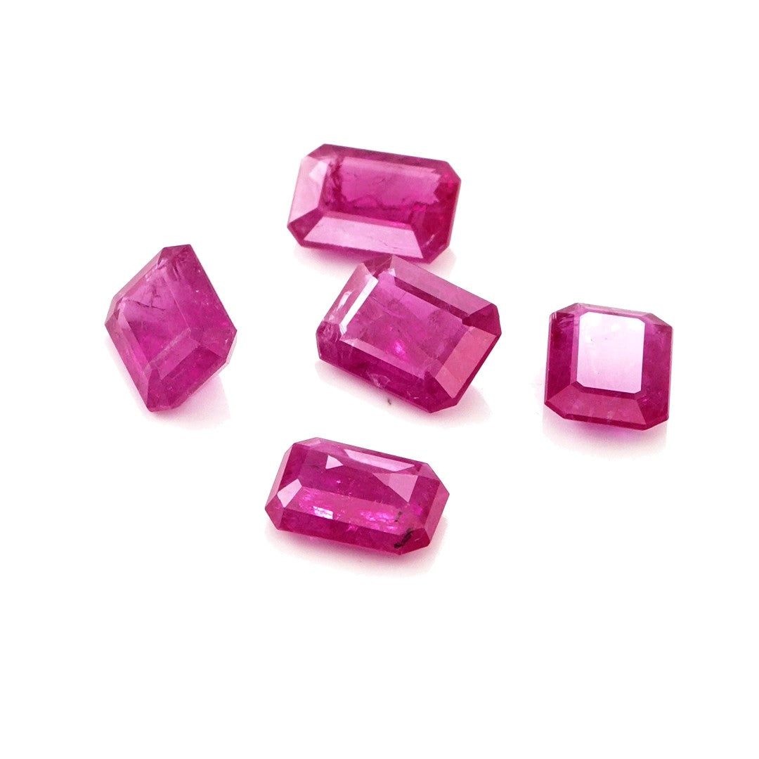 Natural Untreated Mozambique Ruby Calibrated Octagons | 5x7mm & 6x8mm