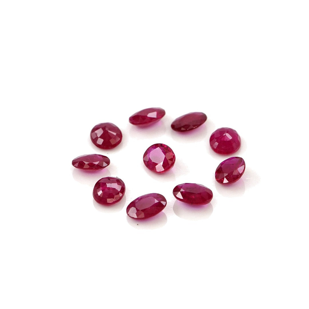 Natural Untreated Mozambique Ruby Calibrated Ovals | 3x4mm & 4x5mm