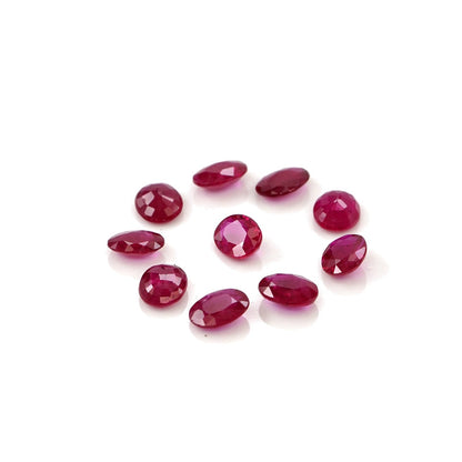 Natural Untreated Mozambique Ruby Calibrated Ovals | 3x4mm & 4x5mm