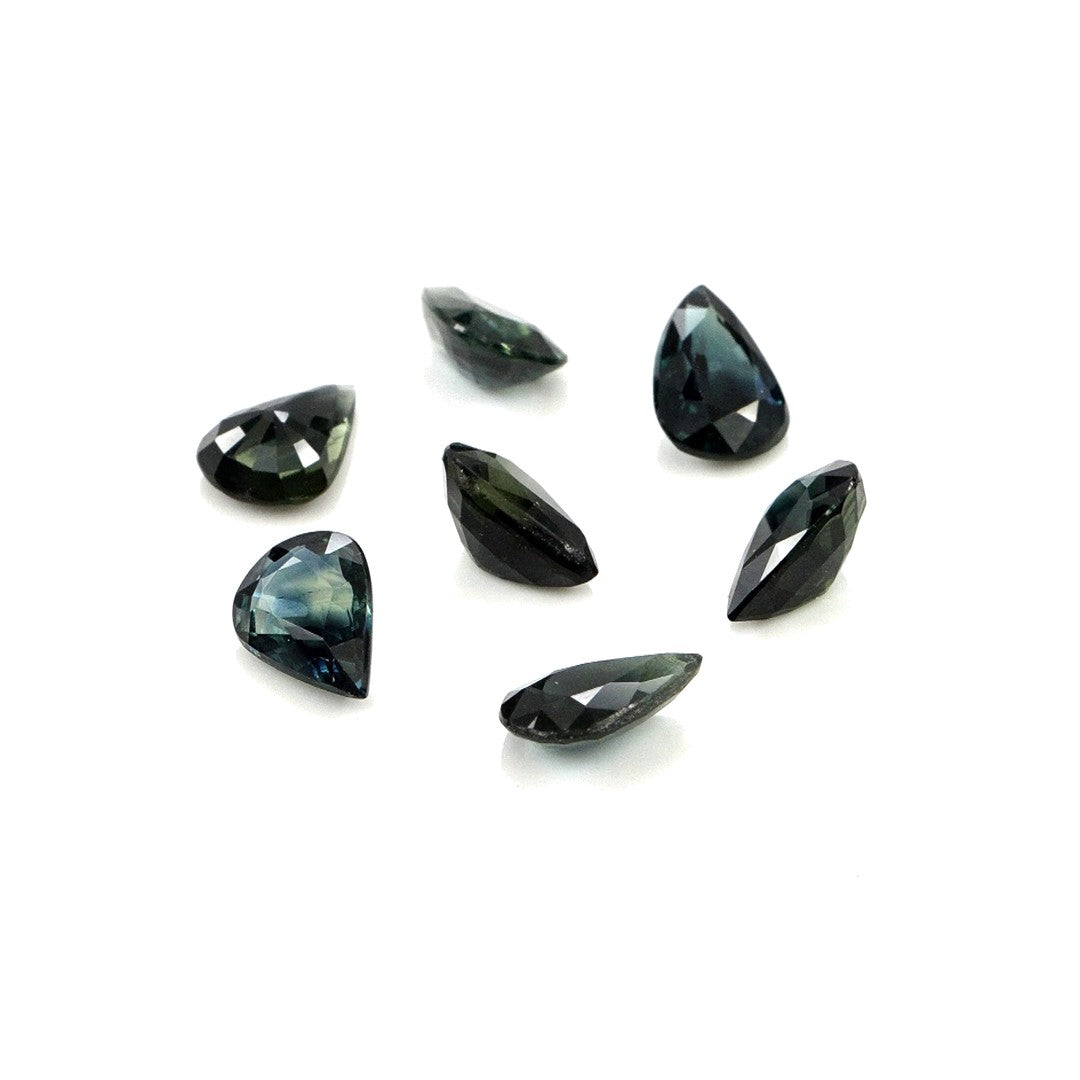 Natural Untreated Teal Sapphire Calibrated Pears | 5x7mm & 6x8mm