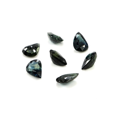 Natural Untreated Teal Sapphire Calibrated Pears | 5x7mm & 6x8mm