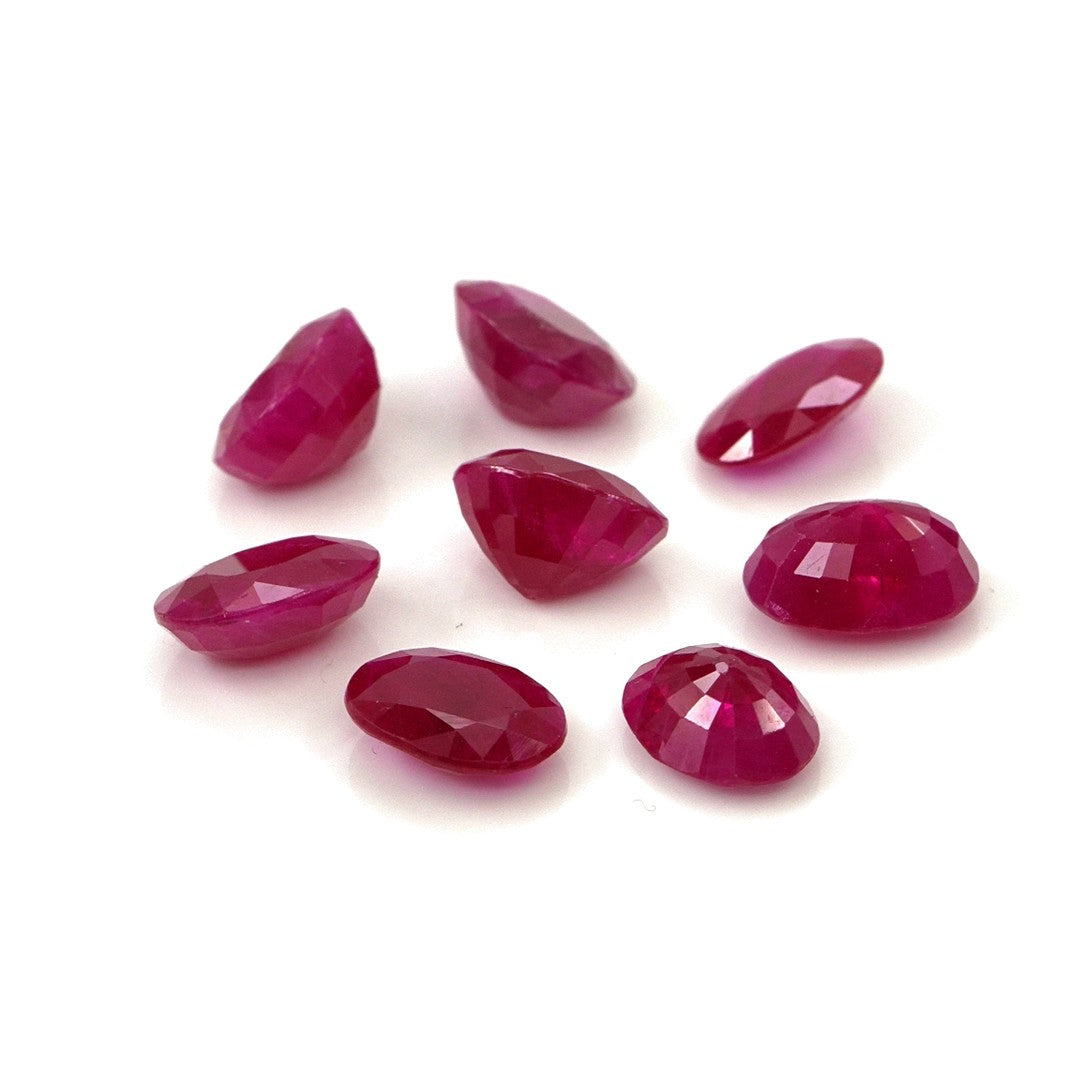 Natural Untreated Burma Ruby Calibrated Ovals | 5x7mm & 6x8mm