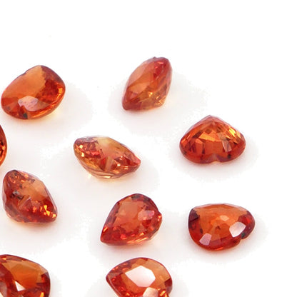 Natural Untreated Orange Sapphire Calibrated Hearts | 4mm & 5mm