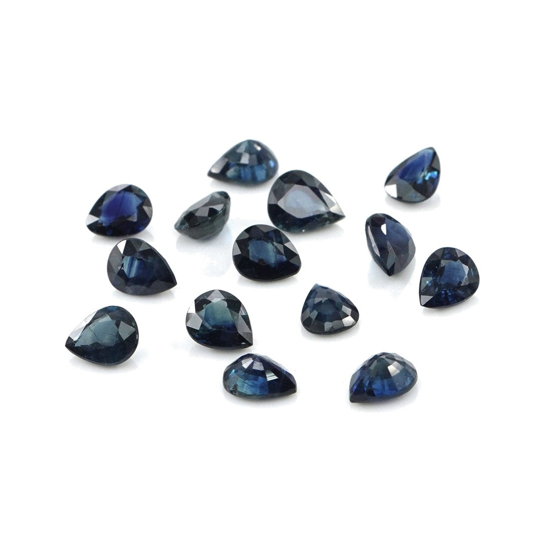 Natural Untreated Blue Sapphire Calibrated Pears | 3x4mm & 4x5mm