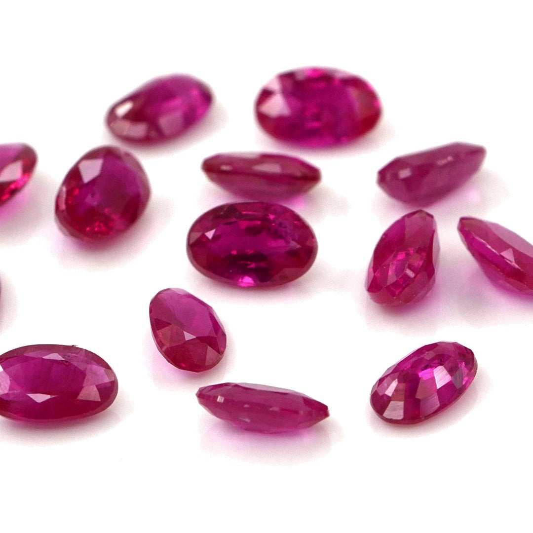 Natural Untreated Burma Ruby Calibrated Ovals | 3x5mm & 4x6mm