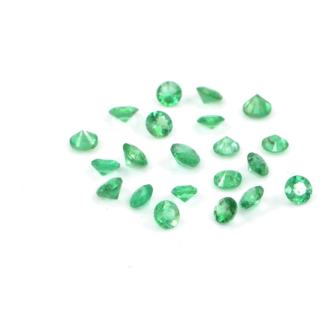 Natural Zambian Emerald Calibrated Rounds | 2mm & 2.5mm