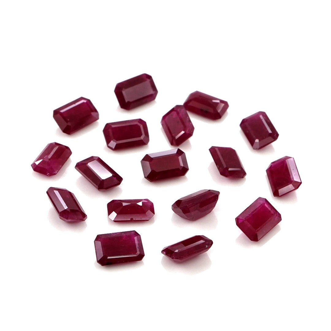 Natural Untreated Mozambique Ruby Calibrated Octagons | 3x5mm & 4x6mm