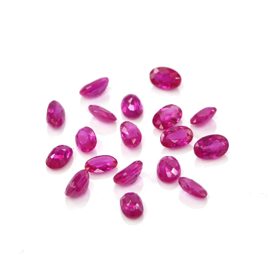 Natural Untreated Burma Ruby Calibrated Ovals | 3x5mm & 4x6mm