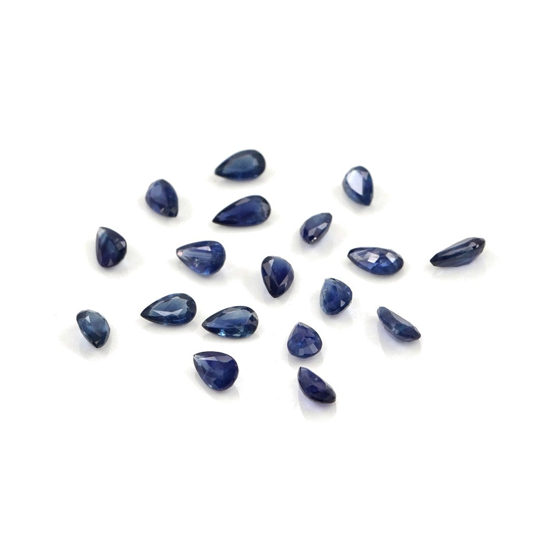 Natural Untreated Blue Sapphire Calibrated Pears | 3x5mm & 4x6mm