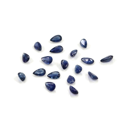 Natural Untreated Blue Sapphire Calibrated Pears | 3x5mm & 4x6mm