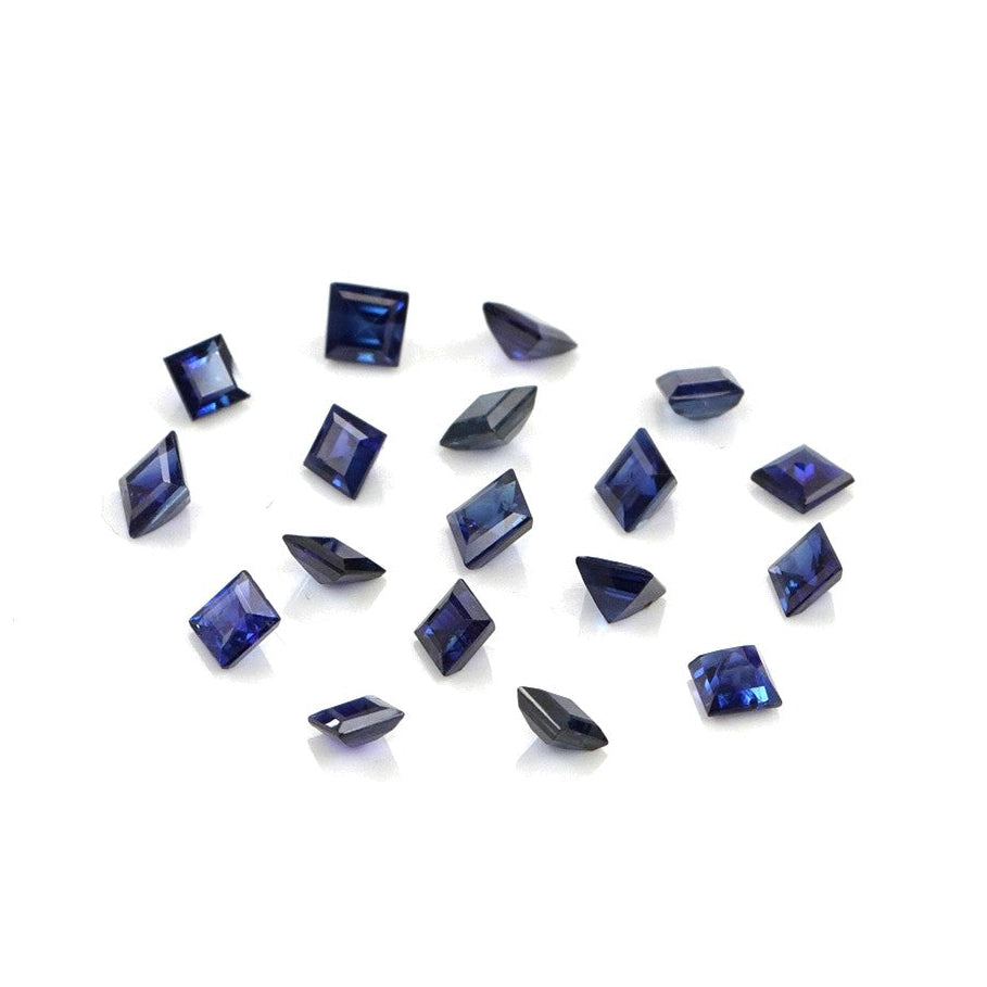Natural Untreated Blue Sapphire Calibrated Squares | 3mm & 3.5mm