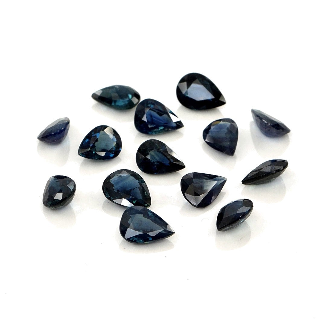 Natural Untreated Blue Sapphire Calibrated Pears | 5x7mm & 6x8mm