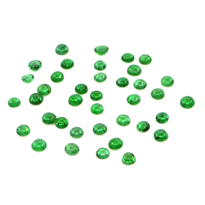 Natural Zambian Emerald Calibrated Cabochon Rounds | 2mm & 2.5mm