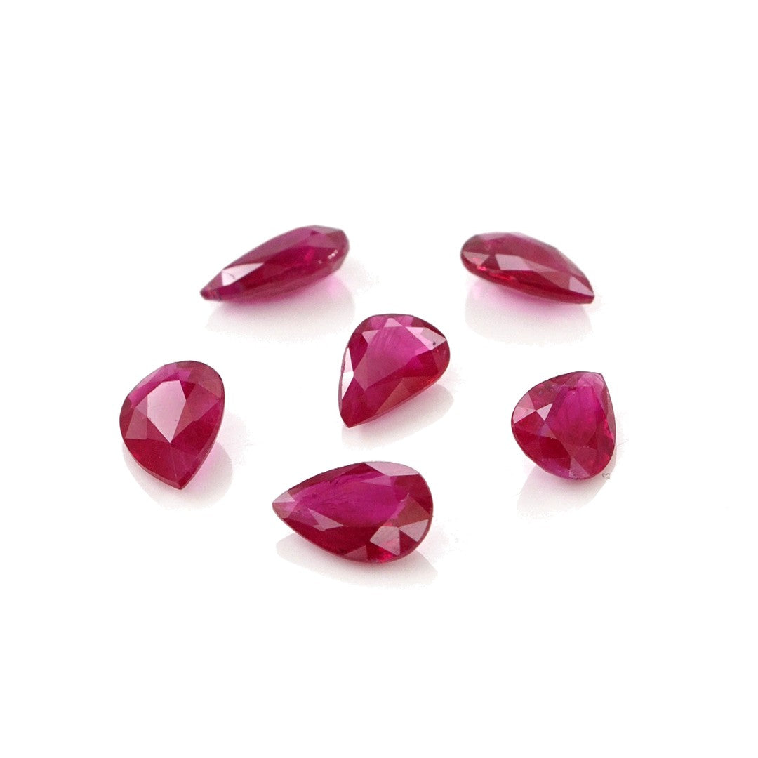 Natural Untreated Burma Ruby Calibrated Pears | 3x5mm & 4x6mm