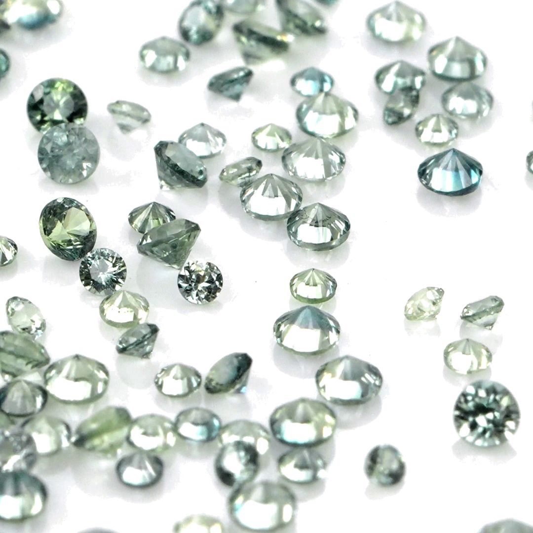 Natural Untreated Green Sapphire Calibrated Rounds | 1mm & 1.5mm