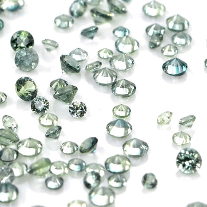 Natural Untreated Green Sapphire Calibrated Rounds | 1mm & 1.5mm