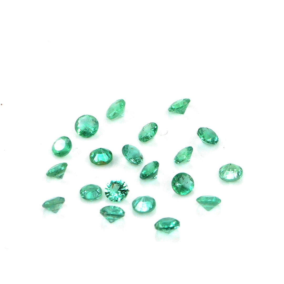 Natural Zambian Emerald Calibrated Rounds | 2mm & 2.5mm