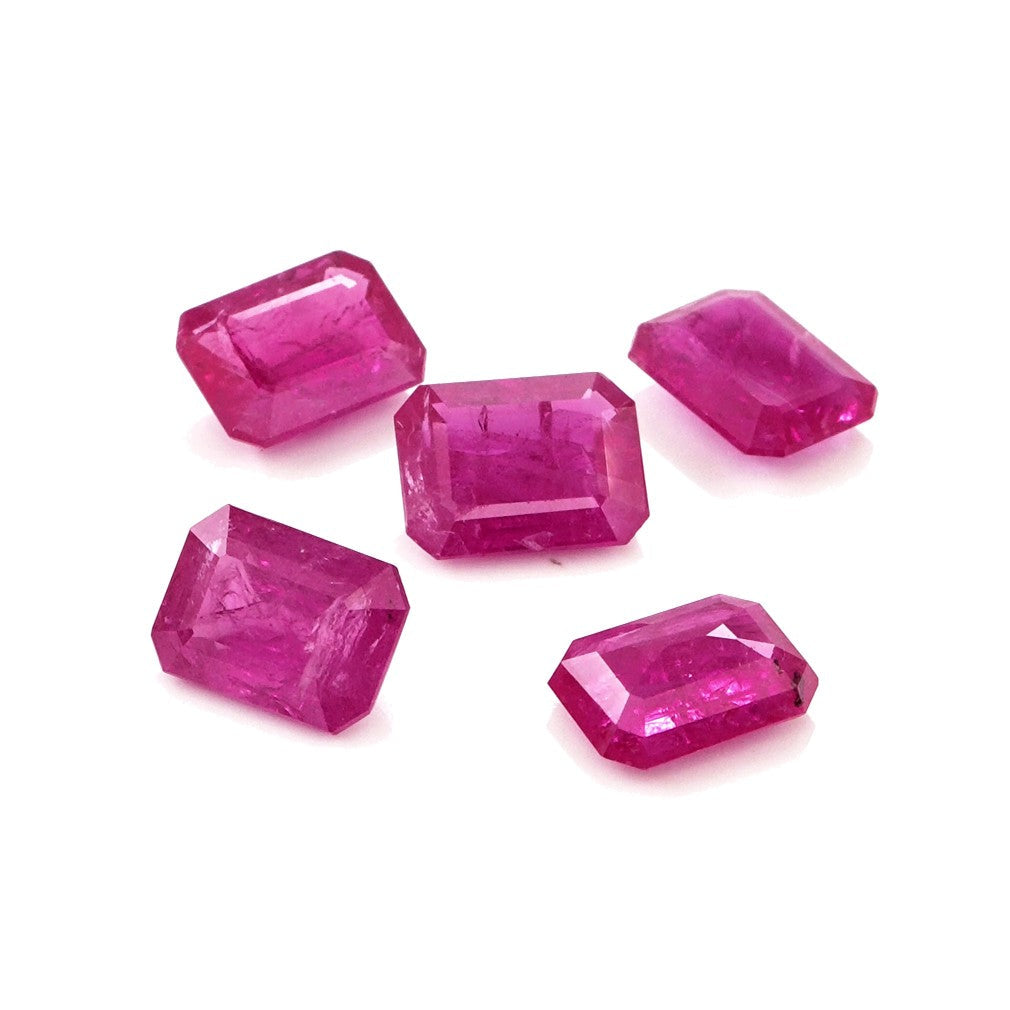 Natural Untreated Mozambique Ruby Calibrated Octagons | 5x7mm & 6x8mm