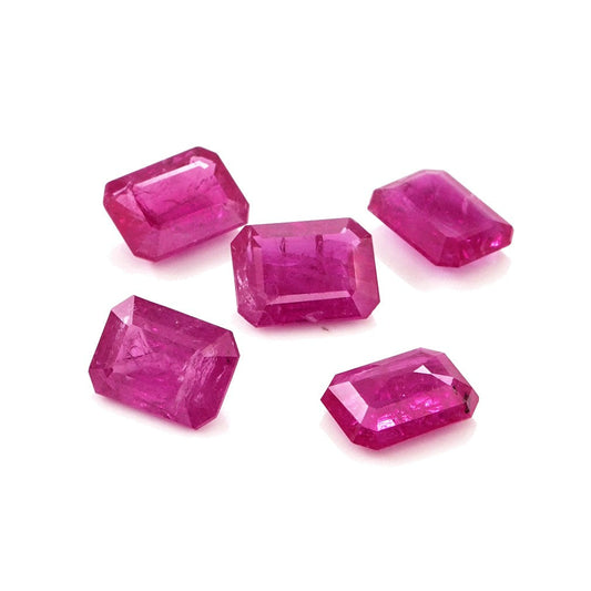 Natural Untreated Mozambique Ruby Calibrated Octagons | 5x7mm & 6x8mm