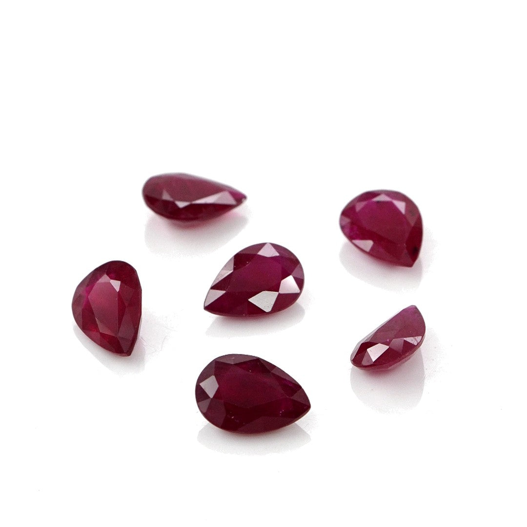 Natural Untreated African Ruby Calibrated Pears | 5x7mm & 6x8mm