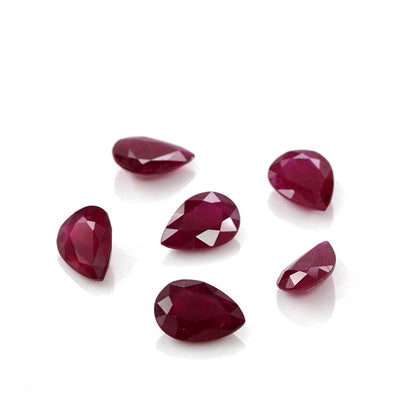Natural Untreated African Ruby Calibrated Pears | 5x7mm & 6x8mm