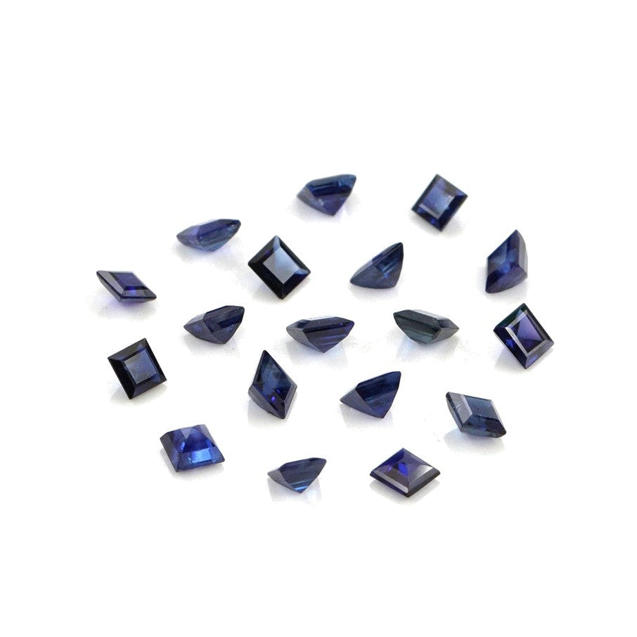 Natural Untreated Blue Sapphire Calibrated Squares | 3mm & 3.5mm