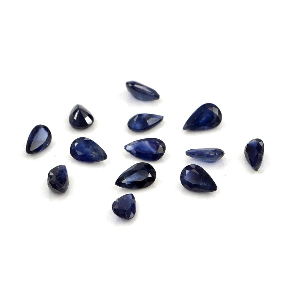 Natural Untreated Blue Sapphire Calibrated Pears | 3x5mm & 4x6mm