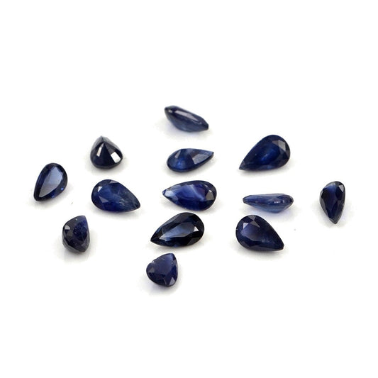 Natural Untreated Blue Sapphire Calibrated Pears | 3x5mm & 4x6mm
