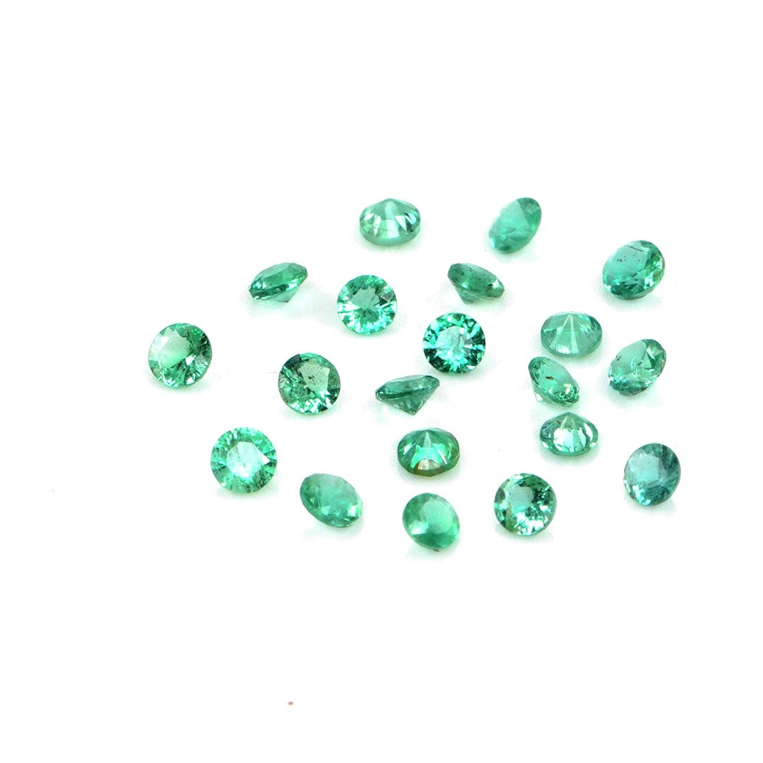 Natural Zambian Emerald Calibrated Rounds | 2mm & 2.5mm