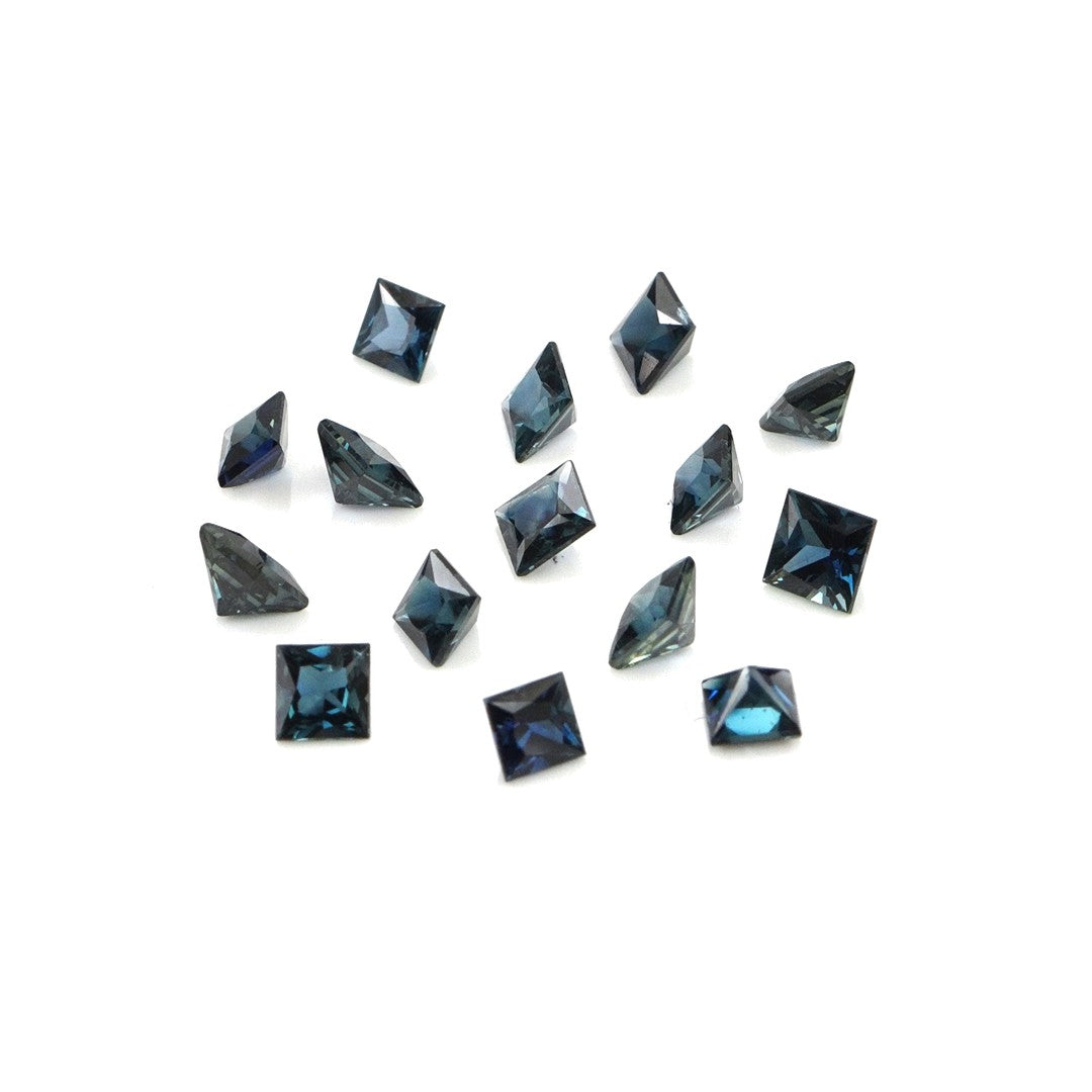Natural Untreated Blue Sapphire Calibrated Squares | 3mm & 3.5mm
