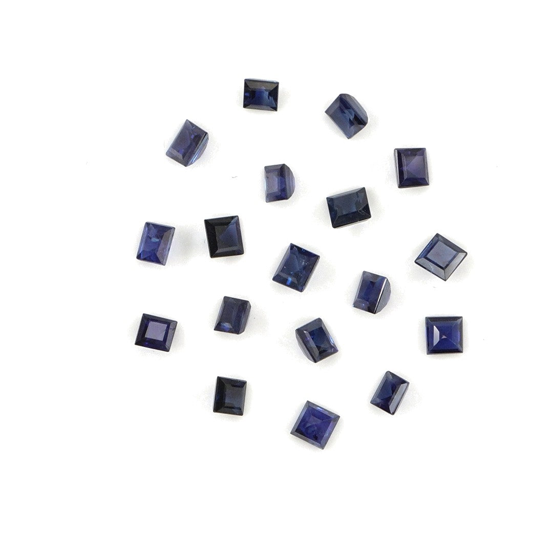 Natural Untreated Blue Sapphire Calibrated Squares | 3mm & 3.5mm