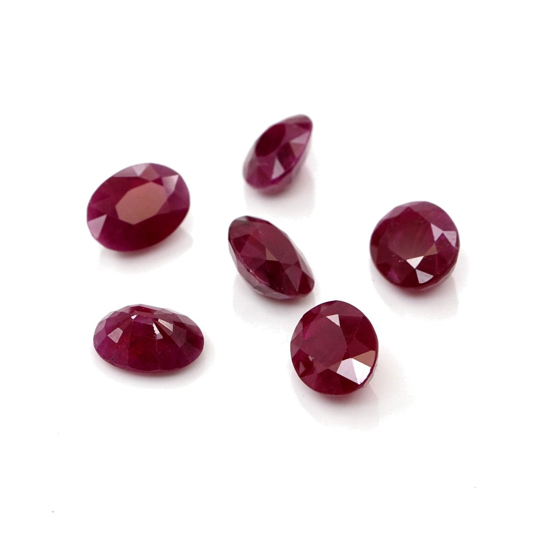 Natural Untreated Burma Ruby Calibrated Ovals | 5x7mm & 6x8mm