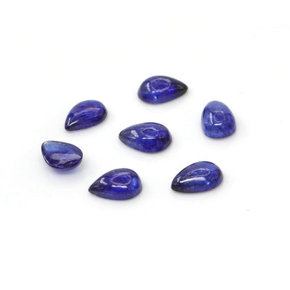 Natural Bangkok Blue Sapphire Calibrated Cabochon Pears | 3x5mm & 4x6mm