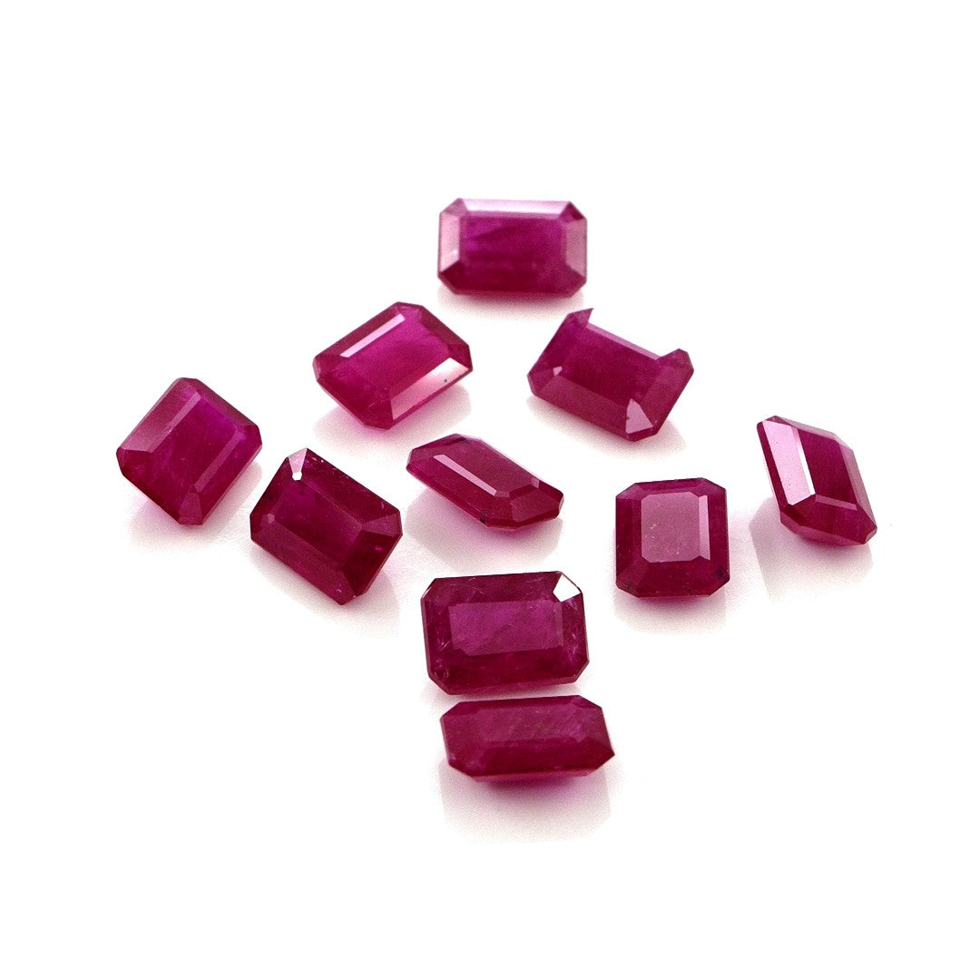Natural Untreated Mozambique Ruby Calibrated Octagons | 5x7mm & 6x8mm