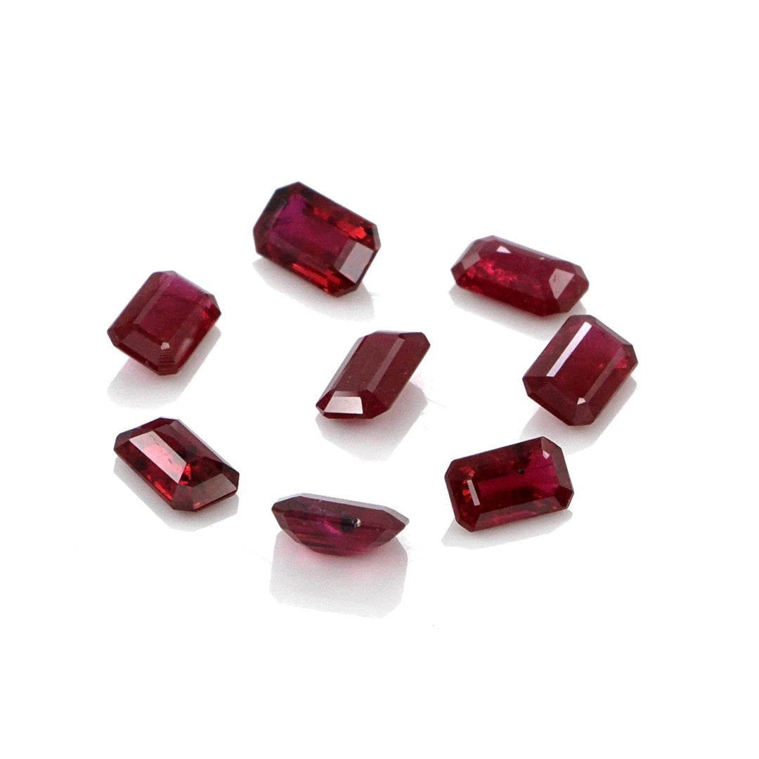 Natural Untreated Mozambique Ruby Calibrated Octagons | 3x5mm & 4x6mm