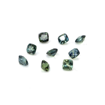 Natural Untreated Australian Teal Sapphire Calibrated Cushions | 4mm & 4.5mm