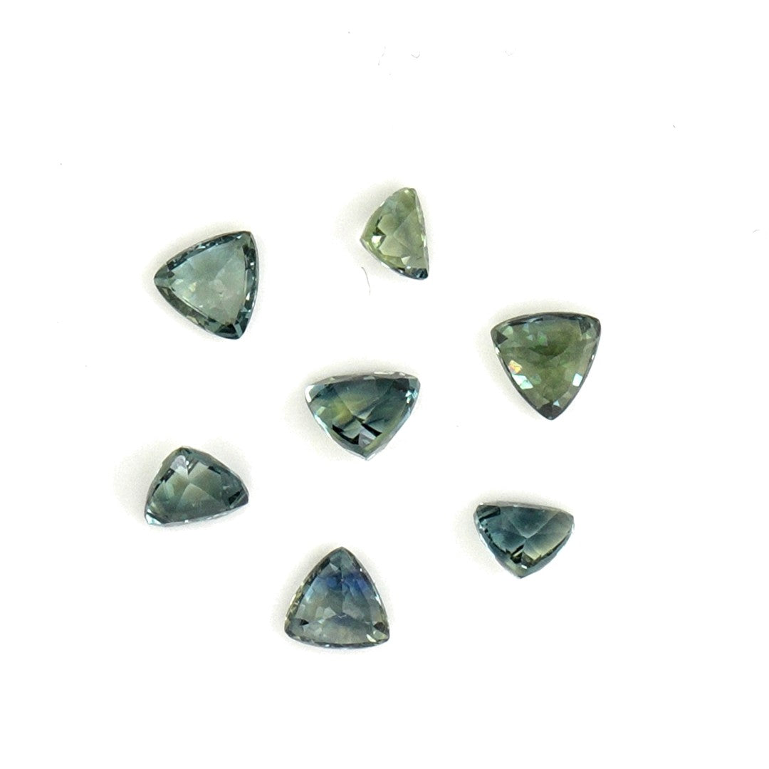 Natural Untreated Australian Teal Sapphire Calibrated Trillions | 4mm & 4.5mm