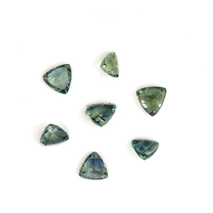 Natural Untreated Australian Teal Sapphire Calibrated Trillions | 4mm & 4.5mm