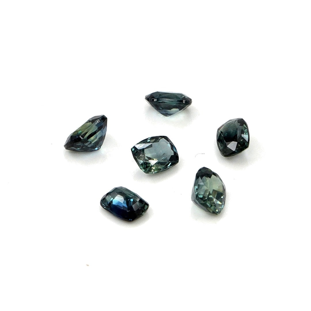 Natural Untreated Australian Teal Sapphire Calibrated Long Cushion | 3x4mm & 4x5mm