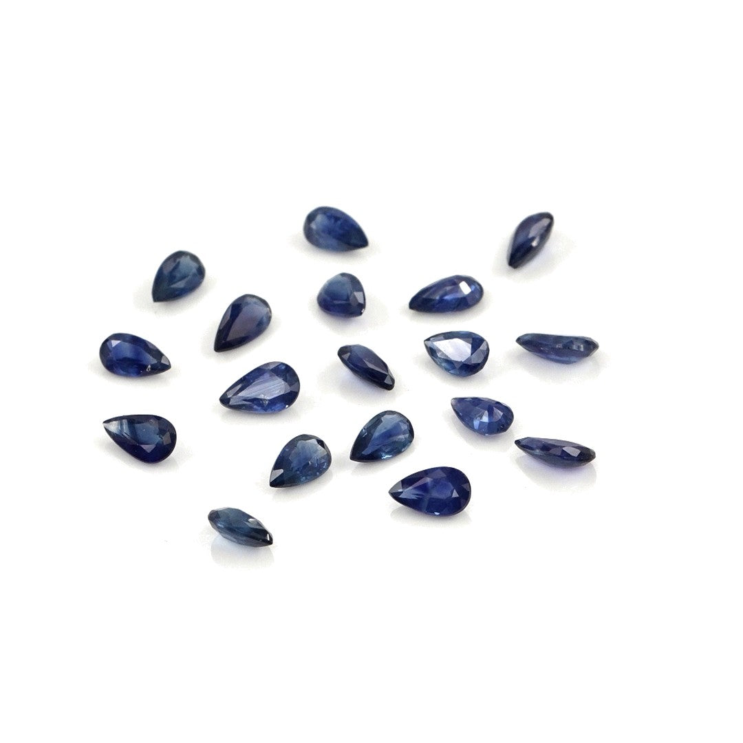 Natural Untreated Blue Sapphire Calibrated Pears | 3x5mm & 4x6mm
